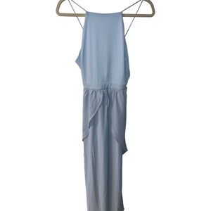 Tobi Maxi Dress Womens M Chiffon Formal Bridesmaid Light Blue Prom Side Slit New
